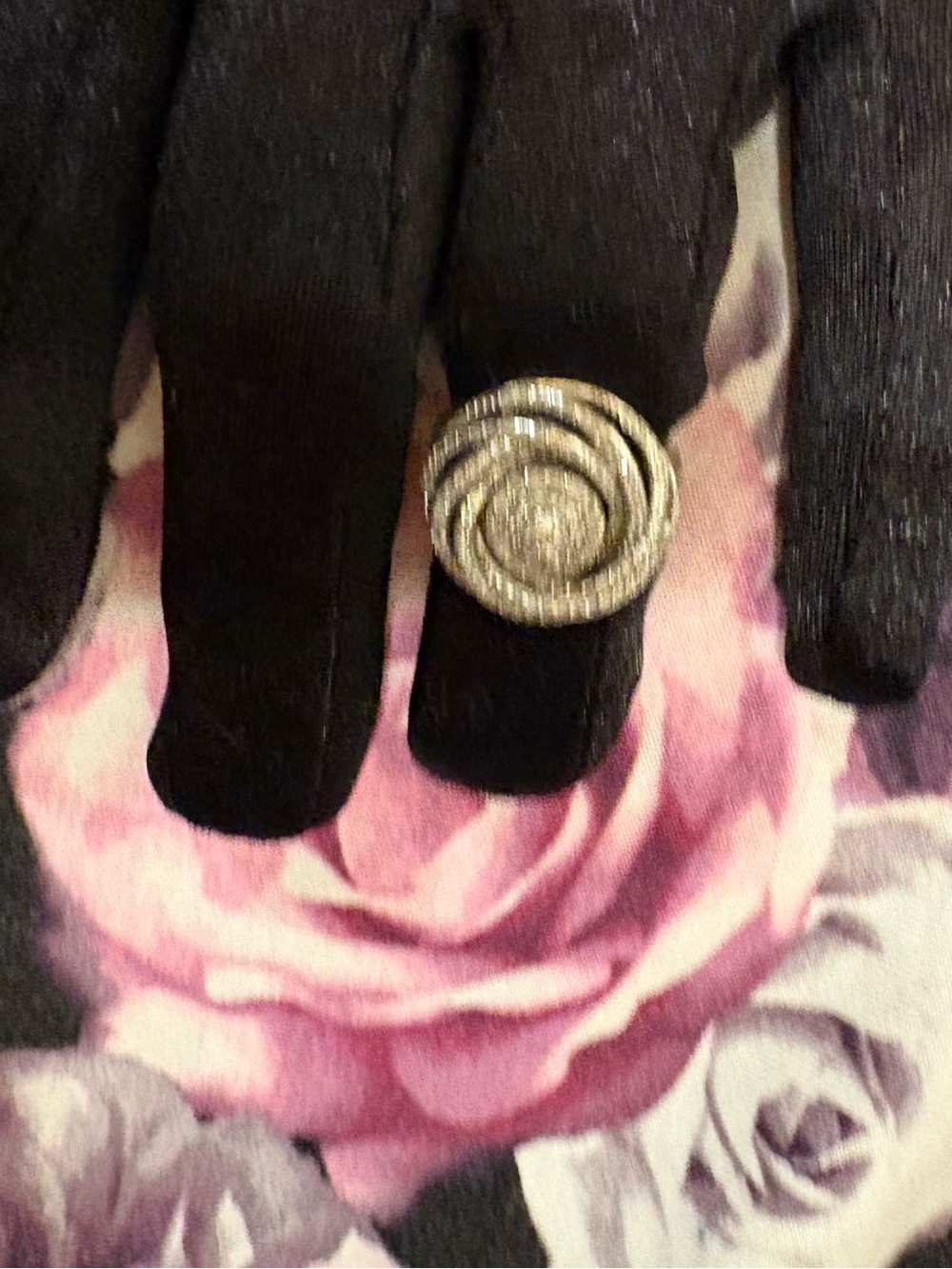 Macy's 925 Silver Spiral Flower Ring with Pavé Diamonds.